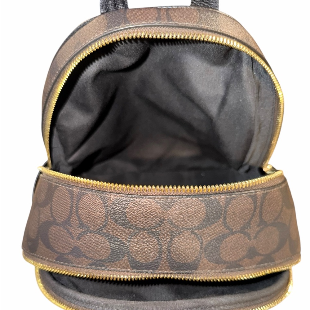 Coach Court Backpack Black Brown Signature Canvas 5671 - Picture 12 of 15